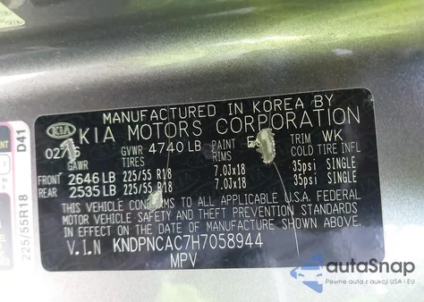 2017 Kia Sportage Ex from USA, damaged, VIN KNDPNCAC7H7058944